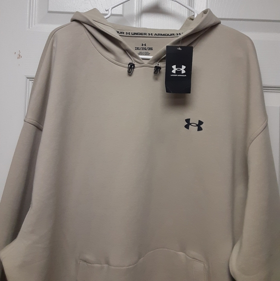 NWT Men Under Armour Timberwolf Taupe Pocket Front Sportstyle Soft Fleece Hoodie - Picture 4 of 11